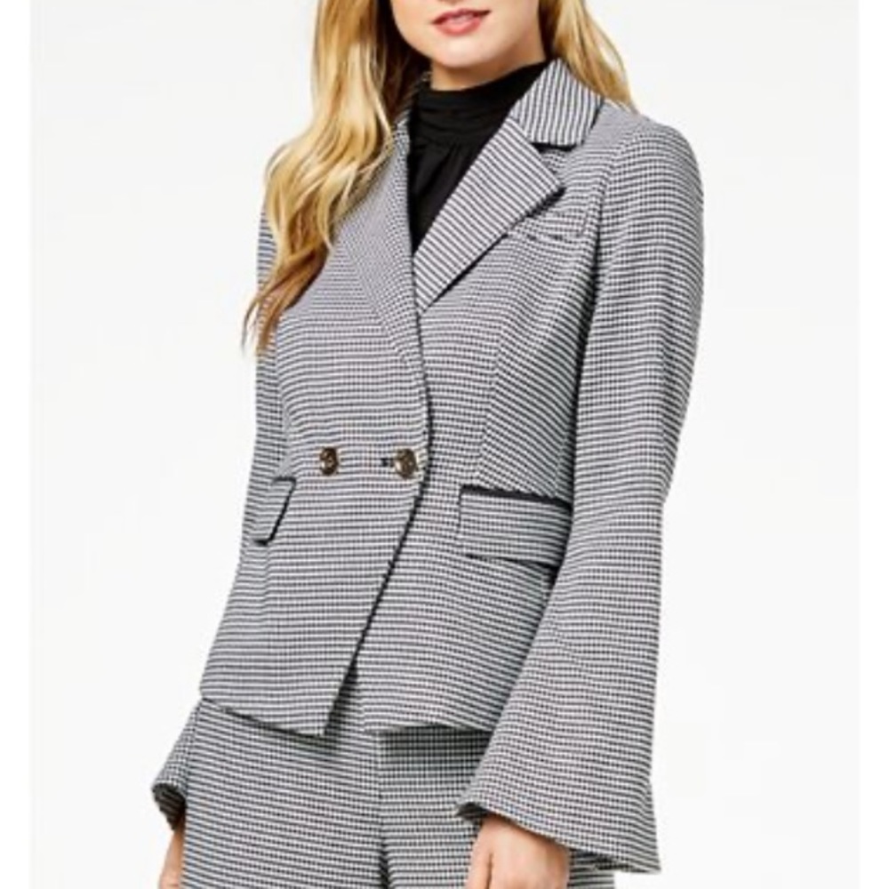 RZ Double-Breasted Houndstooth Blazer